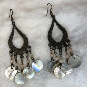 Tear Drop Oyster Shell Earrings
